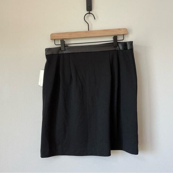 Eci New York Color Block Faux Leather A-Line Skirt - Picture 7 of 9